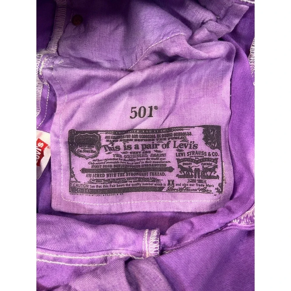 Levi's Men's 501 W30 L32 Purple Overdyed Jeans Y2K Grunge Streetwear Depop Skate - Picture 10 of 15